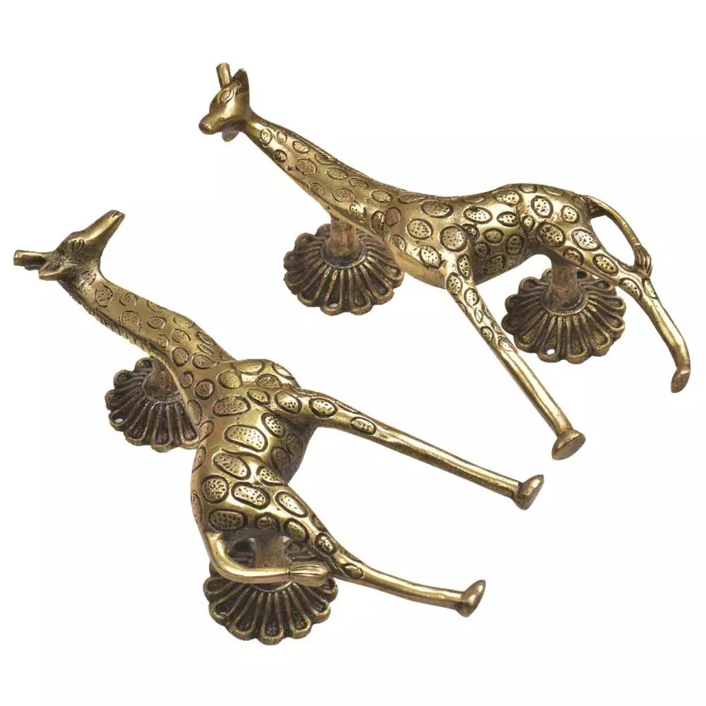 Pair of Brass Jerry Giraffe Handles