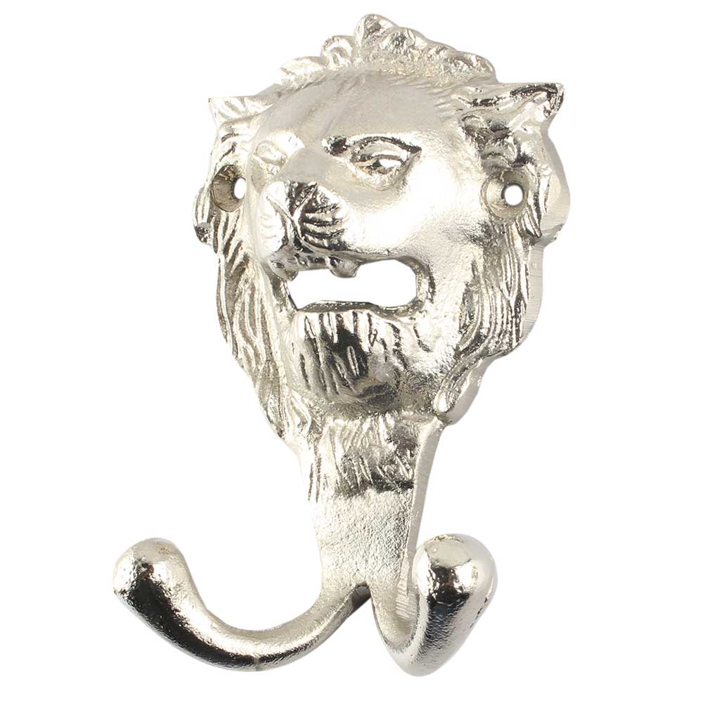 Silver Lion Wall Hook